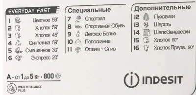 Стиральная машина фронтальная INDESIT EWSB 5085 CIS белый — фото 3