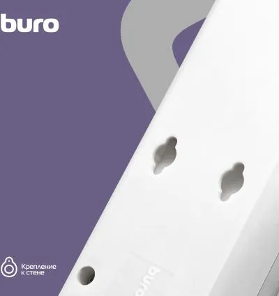 Сетевой фильтр BURO 600SH-16-1.8-W 1.8м (6 розеток) белый (коробка) — фото 9