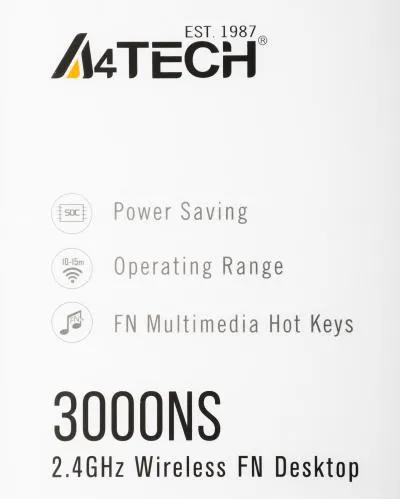 Клавиатура + мышь A4Tech 3000NS черный USB беспроводная Multimedia — фото 7