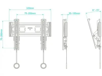 Кронштейн для телевизора ONKRON TM4 черный 17"-43" макс.36.5кг настенный наклон — фото 3