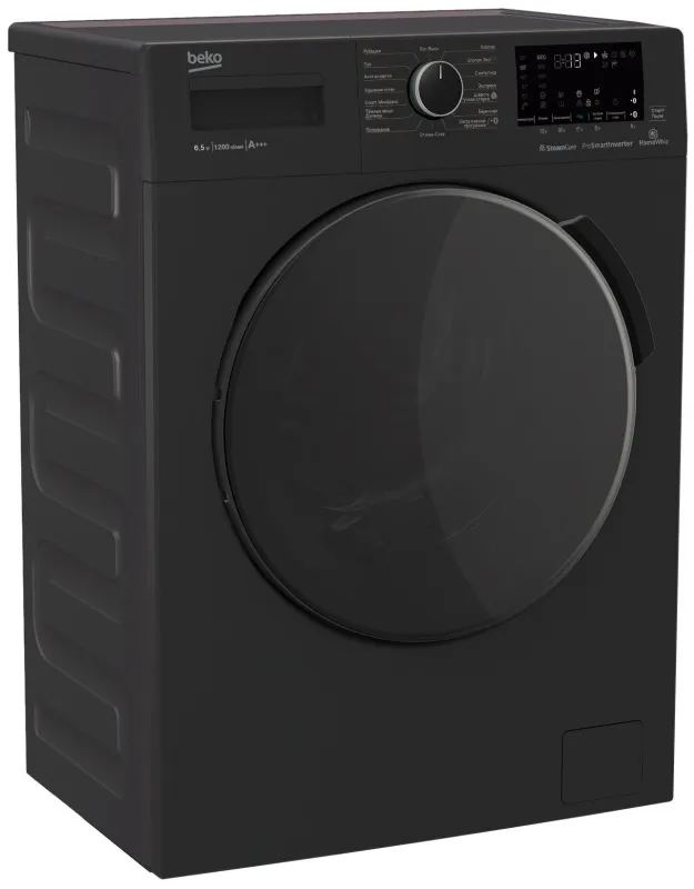 Стиральная машина фронтальная BEKO WSPE6H616A антрацит (6.5 кг,пар, инвертор)  — фото 2