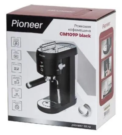 Кофеварка рожковая PIONEER CM109P black (1400 Вт, 1 л) — фото 3