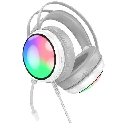 Наушники с микрофоном BOROFONE BO108 Flame, USB+Jack 3.5mm, цвет: белый (1/30) [6941991105920] — фото 2