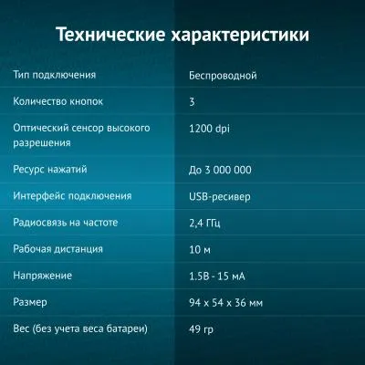 Мышь Oklick 605SW черный оптическая (1200dpi) беспроводная USB — фото 4