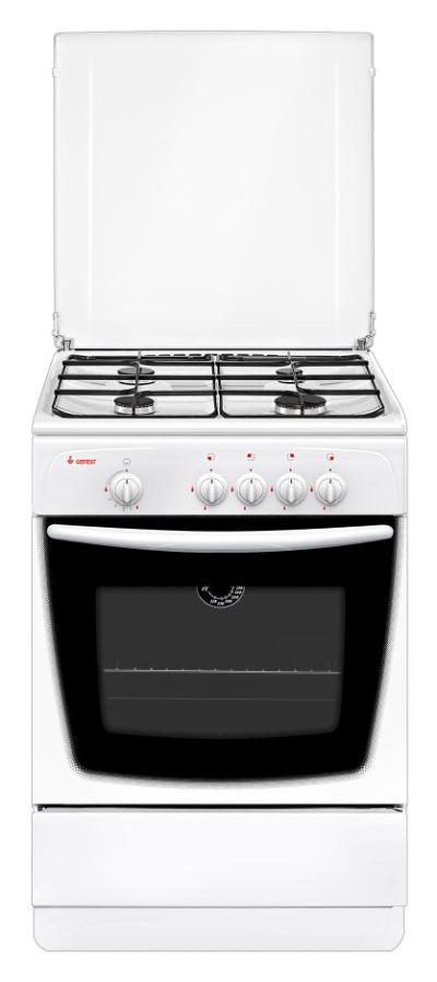 Плита газовая GEFEST 1200 С7 К38 белый (г/к конфорок,металлическая крышка, реш.сталь)